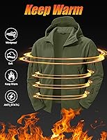 Vista 4 de CRYSULLY - Chaquetas tácticas militares deportivas de hombre, abrigos de forro polar con capucha, chaquetas de aventura al aire libre