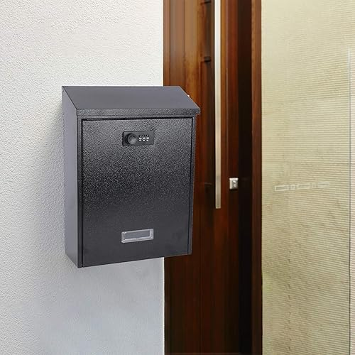 Miniatura 8 de xydled Buzones de correo con cerradura de combinación, buzón con cerradura montado en la pared, gran capacidad, buzón de metal con cubierta de acero