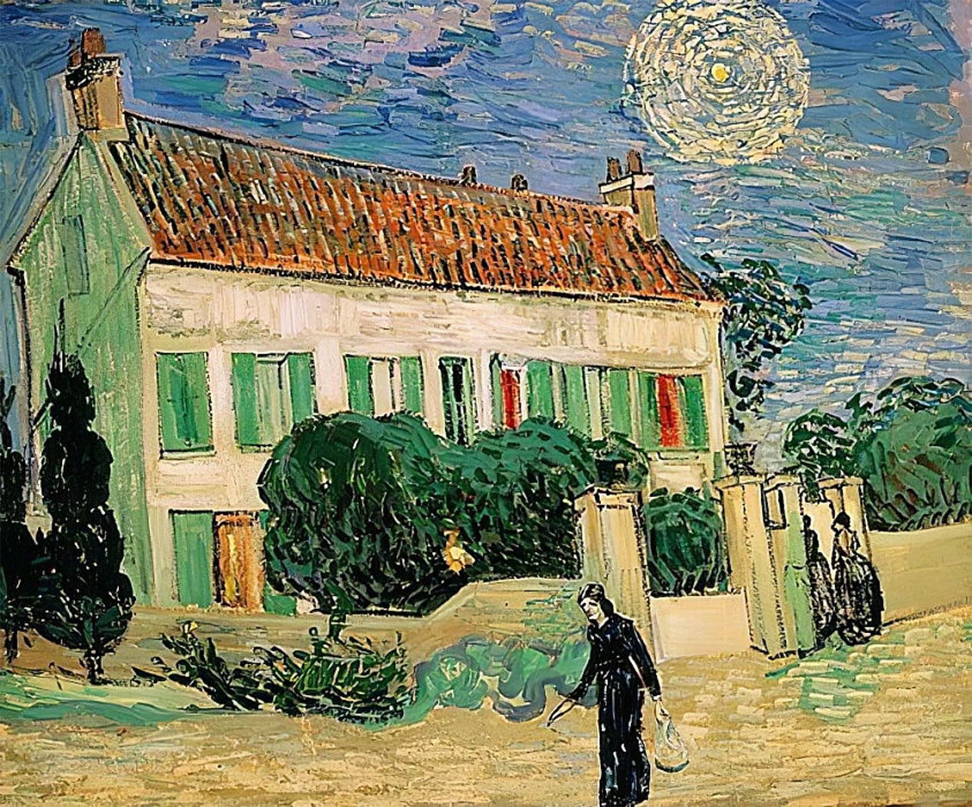 ARTXLXXBN Famous Print Painting Colorful Art Print White House At Night June Canvas Art Decorations for Home Decor 60x90cm