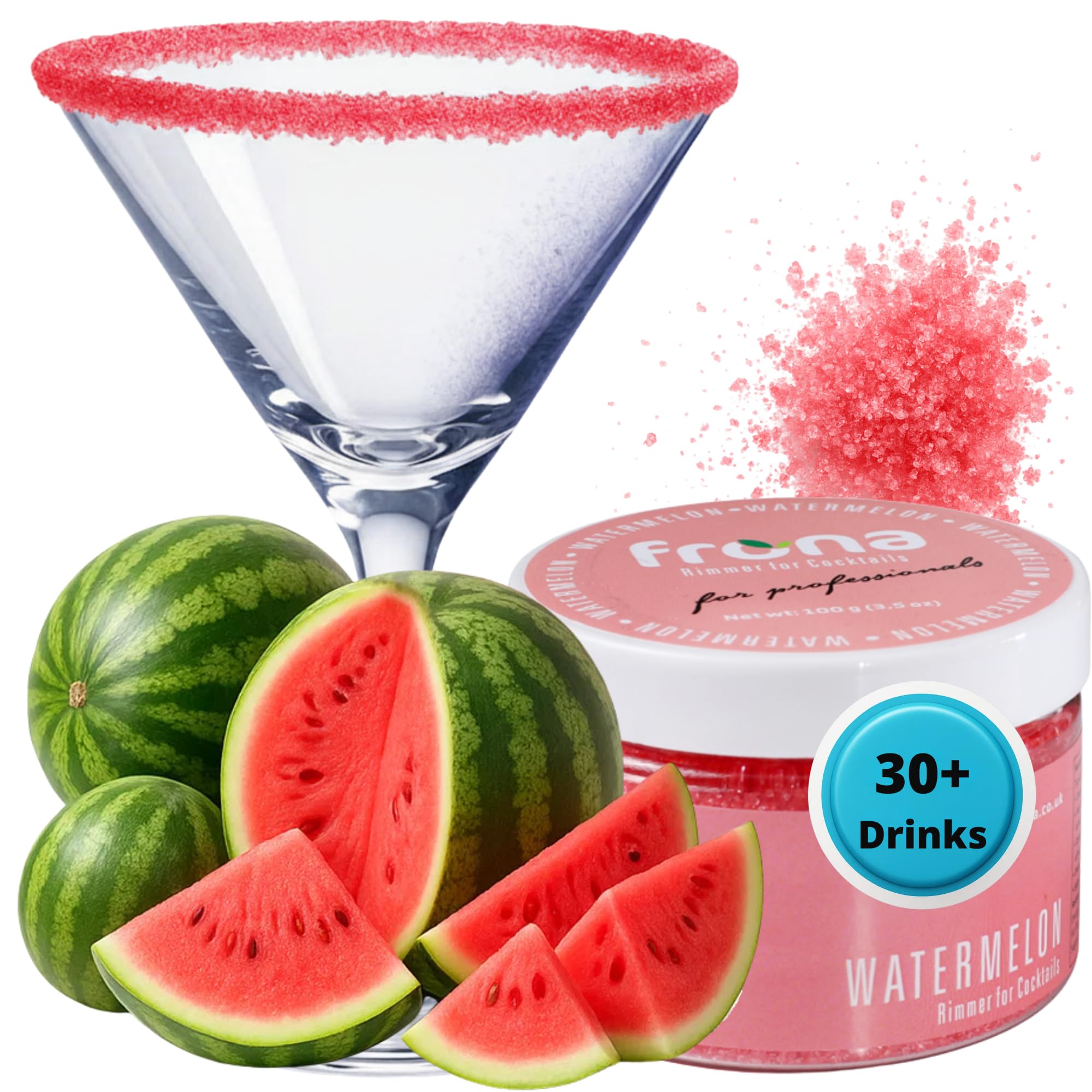 Frona Rimming Powder 100g - Perfect As Cocktail Glass Rimming Powder I Culinary decorations (Watermelon)
