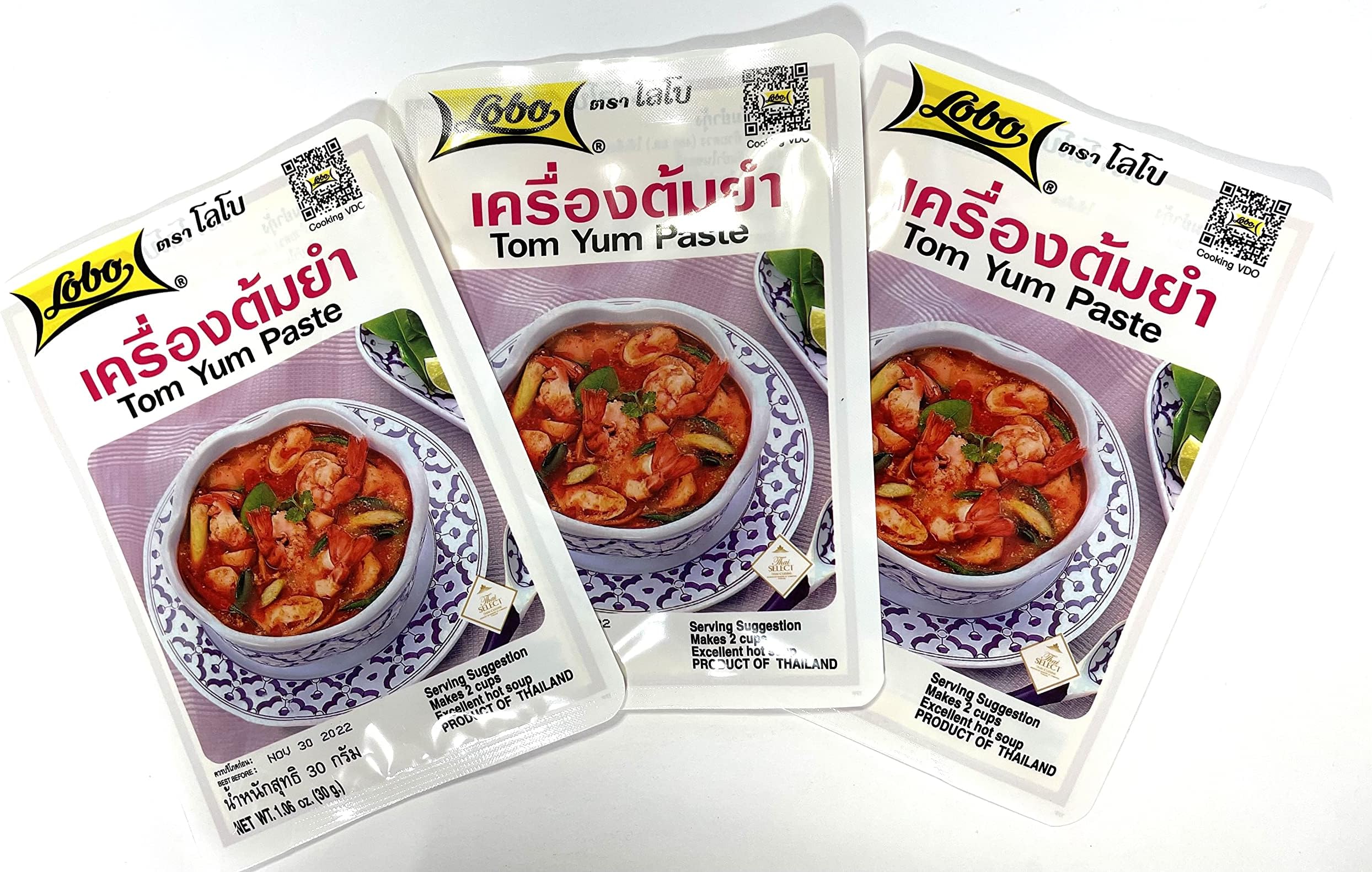 Lobo 3 Pack Tom Yum Paste 1.06 oz.(30g) Free shipping