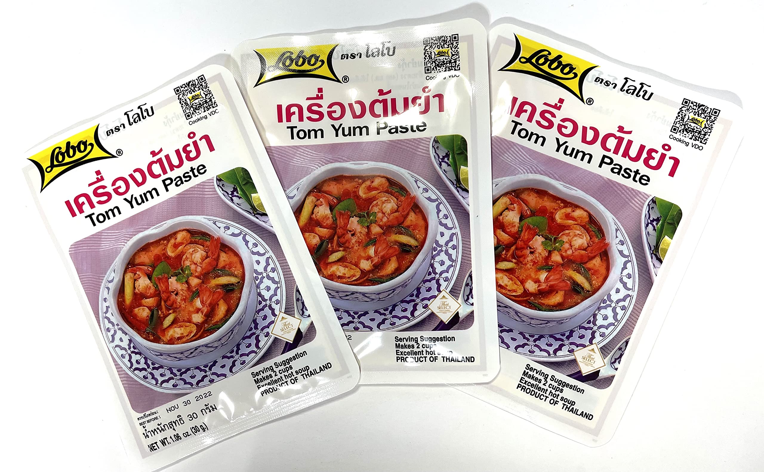 Lobo 3 Pack Tom Yum Paste 1.06 oz.(30g) Free shipping