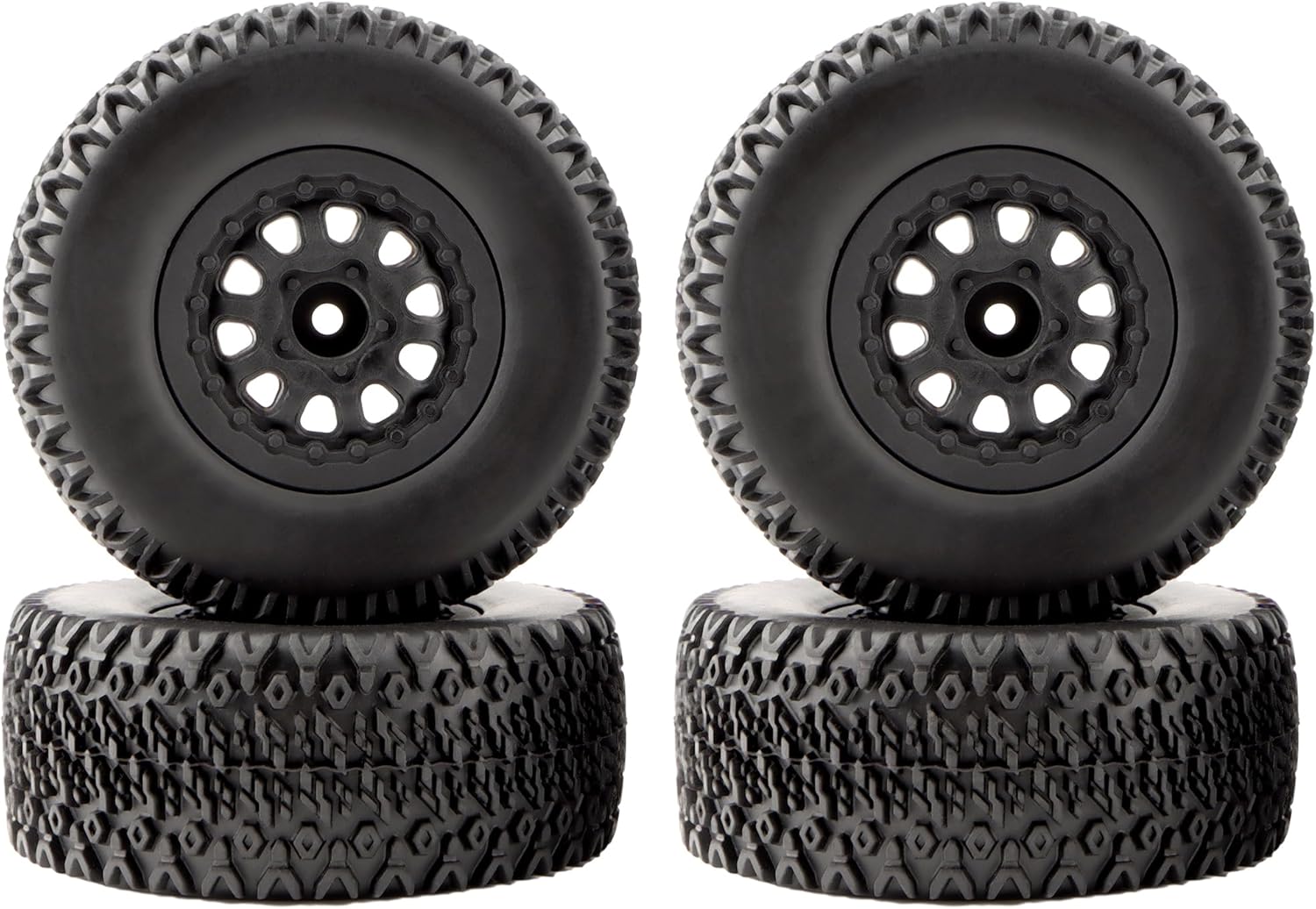 4-Pack 1:10 RC Rubber Car Tires On Road Tyres 12mm Hex Plastic Wheels Rims for Racing TT01 TT02 XV01 TA06 PTG2 94111 94188 94108 9125 X07 RC Cars