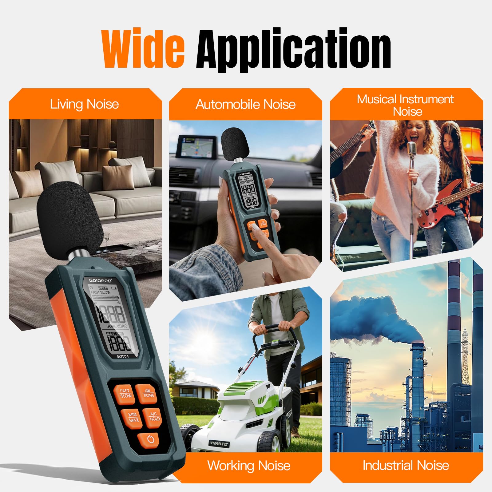 Goldeep SL750A Sound Level Meter - Orange -8 Goldeep SL750A Sound Level Meter - Orange -8