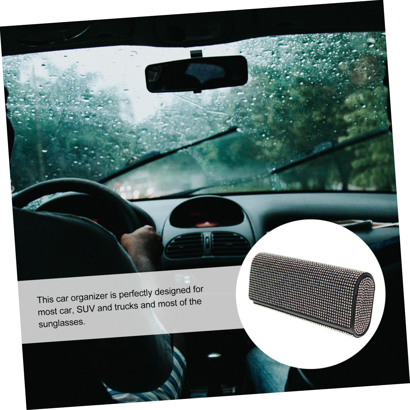 iplusmile 3pezzi Portaocchiali Da Sole Per Auto Con Design Strass Scintillanti Accessorio Per Donne Protezione Occhiali Contro Graffi Per Auto Camion e Rv