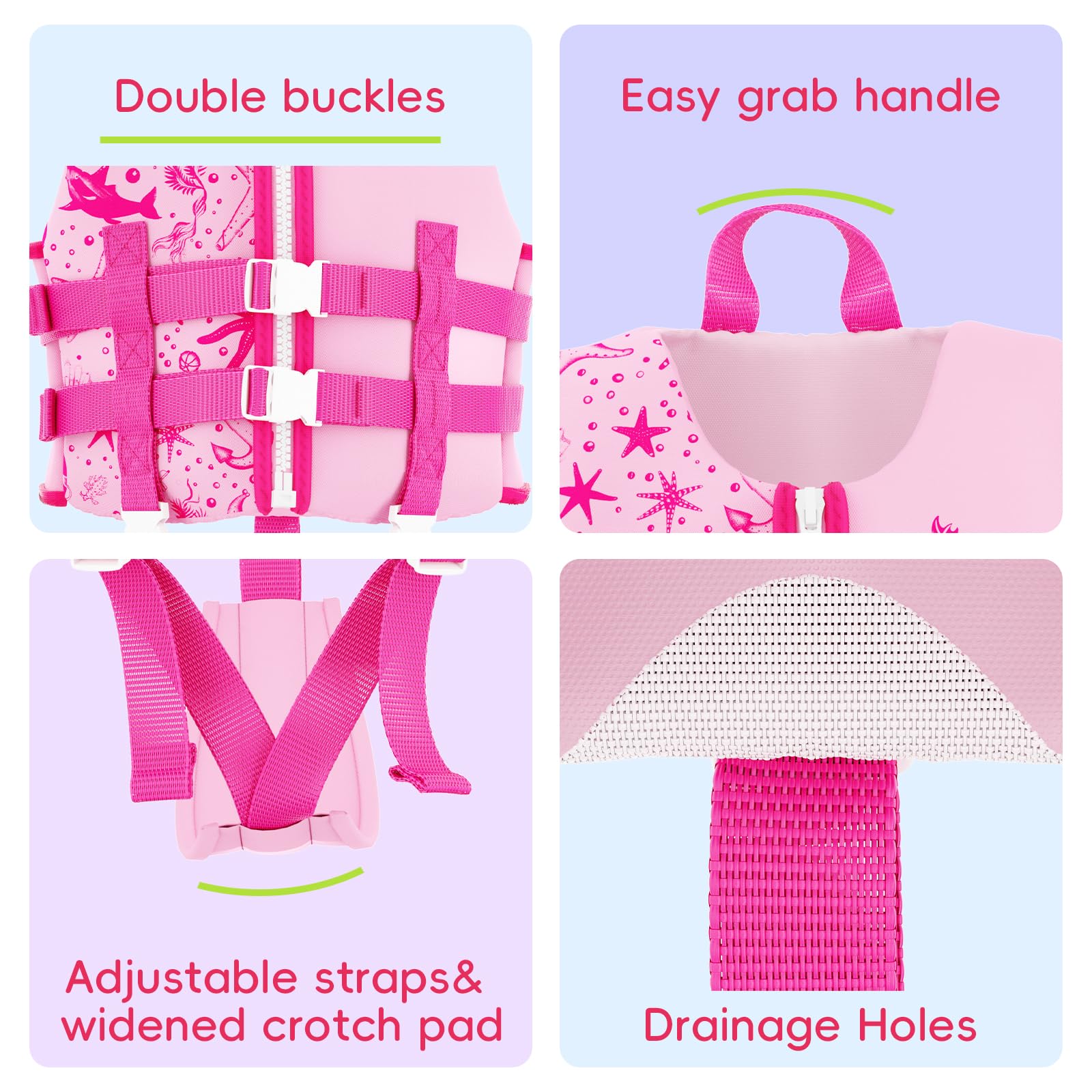 Chaleco de Natación para Niños, Flotador Ajustable, TÜV geprüft, Neopreno Suave,para Piscina Playa Clases de Natación