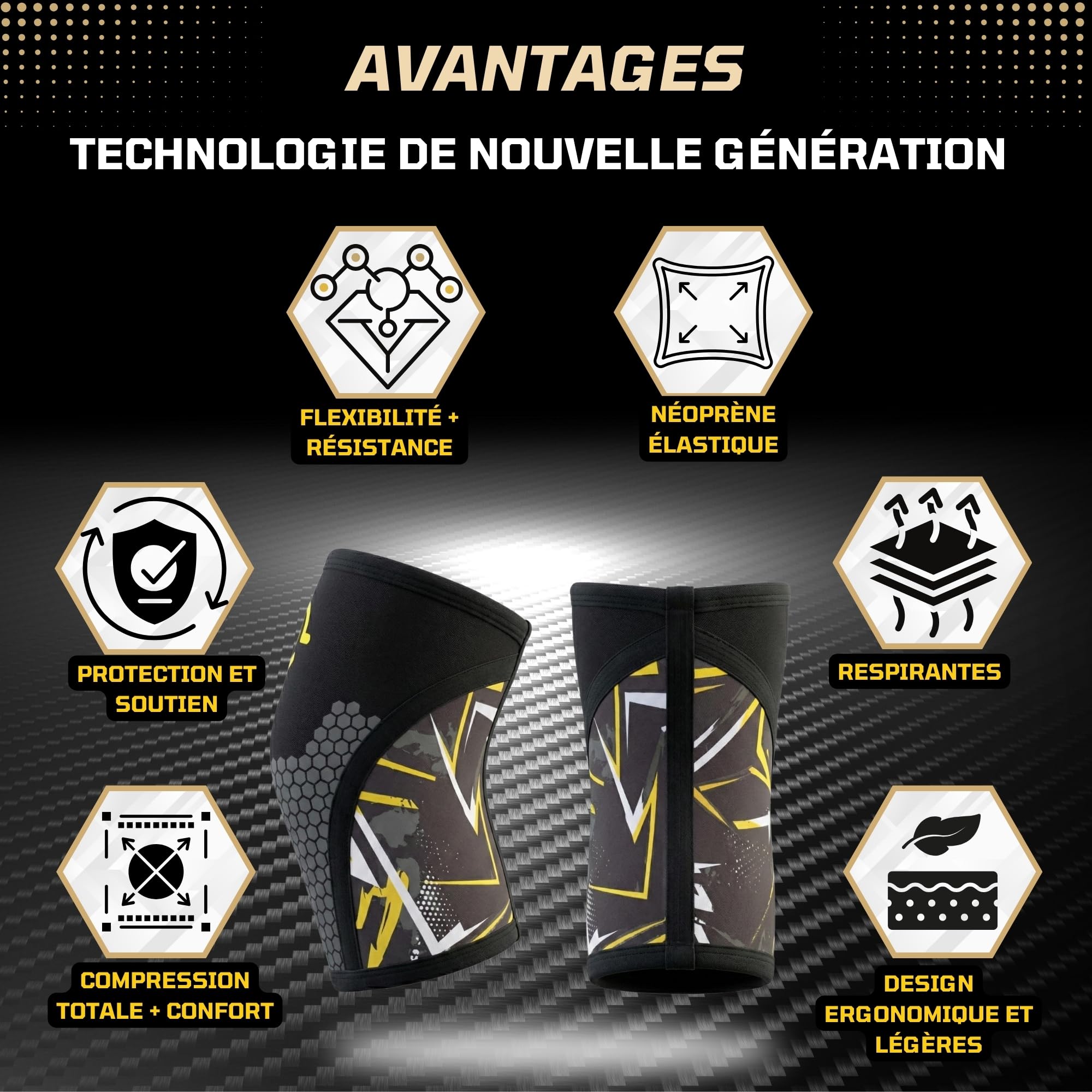 Theyet Genouillères Crossfit Haltérophilie 7mm Protections Sportives Genoux Musculation Maintien Femme Homme Néoprène Antidérapante