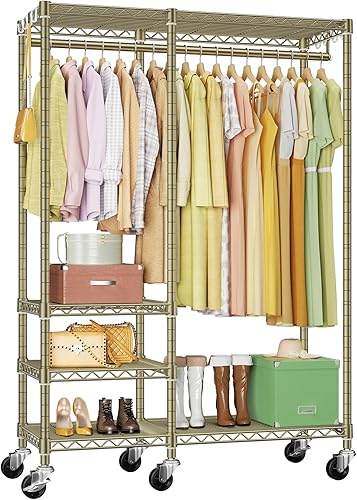 Miniatura 9 de Ulif F4 - Perchero resistente (con barra de suspensión), percheros independientes para colgar ropa, sistema organizador de armario ajustable,