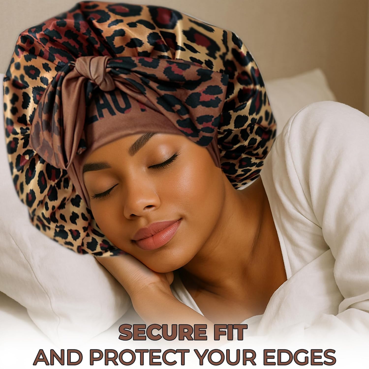 Discover Premium Double Layer Silk Satin Sleeping Bonnets Designed for Hair Protection, Moisture Retention, and All-Night Comfort-brown
