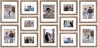 VELISTA 12 Piece Rectangle Gallery Wall Frame Set - Rustic Photo Frame S...