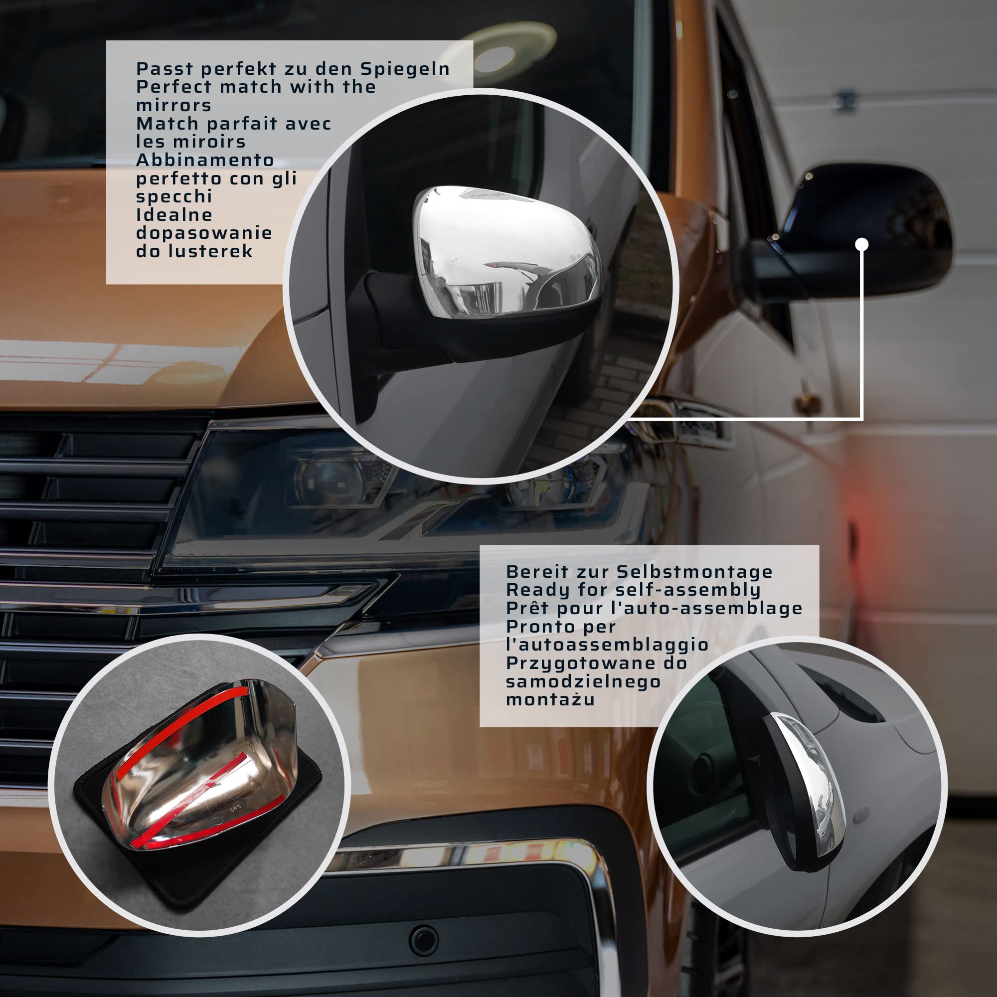 CHROMEMASTER | Nakładki na Lusterka Zewnętrzne | Kompatybilne z Mercedes Citan W415 2012-2021 | Stal nierdzewna; Osłony Lusterek to Niepowtarzalny Wygląd Auta i Ochrona Przed Uszkodzeniem