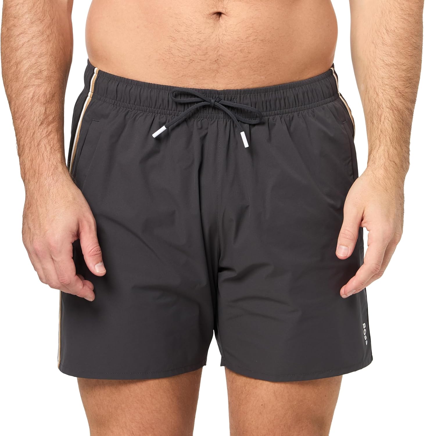 BOSS Mens Iconic Stripe Swim Trunks