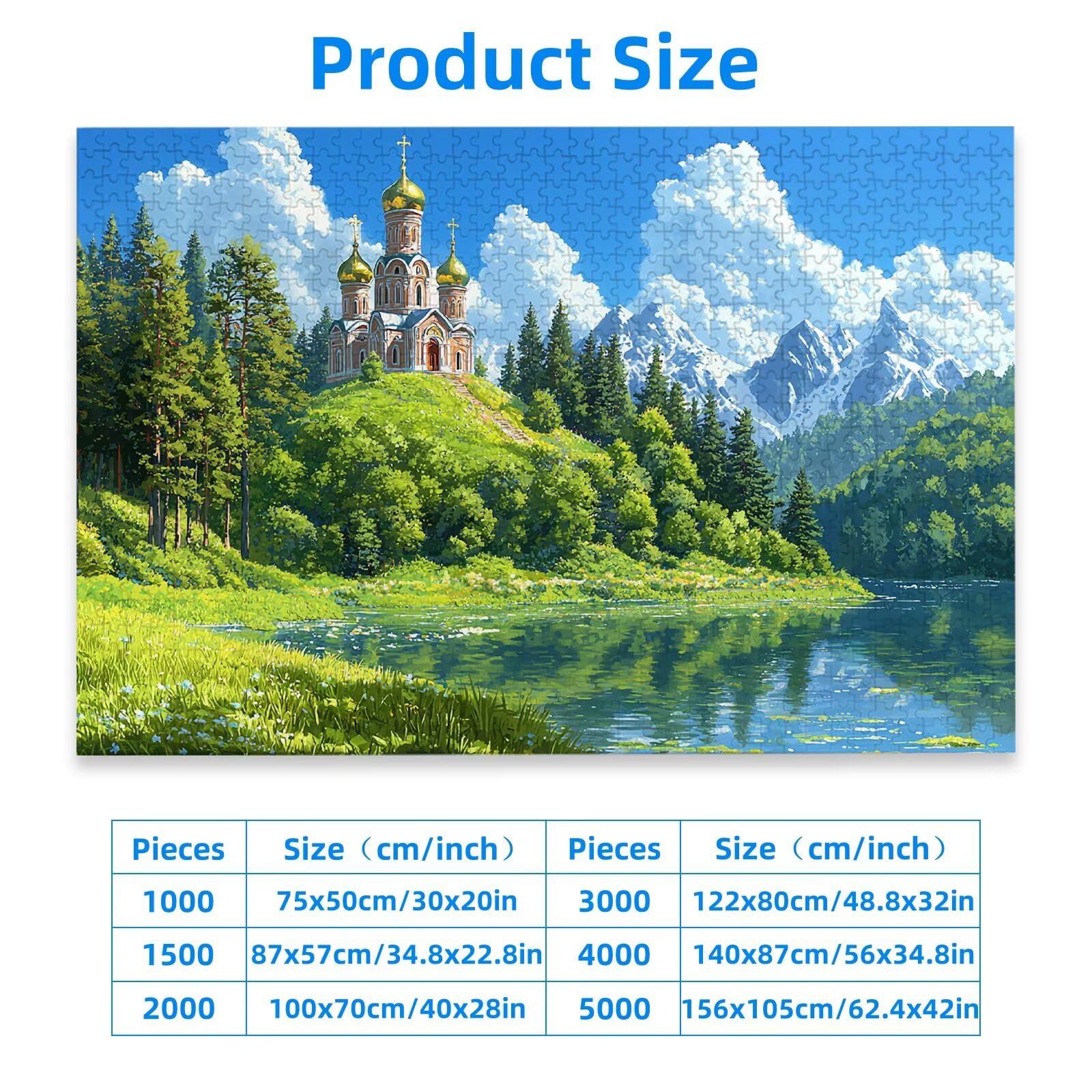 Puzzle 3000 Pezzi per Adulti, Puzzle Paesaggio3000 Pezzi Arte per Adulti e Ragazzi, Misura: 122x80 cm, Puzzles Castello in Legno Impegnativi, Puzzles per Idea Regalo Donna, Decorazioni Casa, -1870