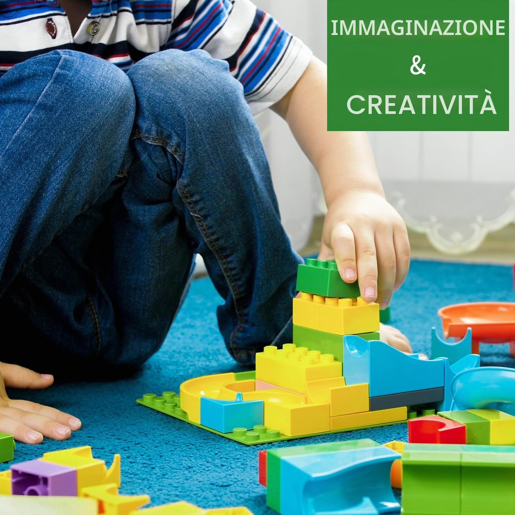4 Pezzi Piastra Base Compatibile con Lego Duplo, 25x25cm Base per Mattoncini Compatibile con Lego Duplo, Set di Piastre da Gioco Creativo, Verde