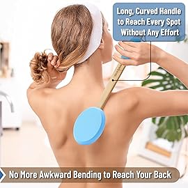 Slick- Lotion Applicator, 17 Inch, Blue, Back Applicator Lotion, Certified Organic, Easy Reach Washable, Self Tanner for All Skin Tone