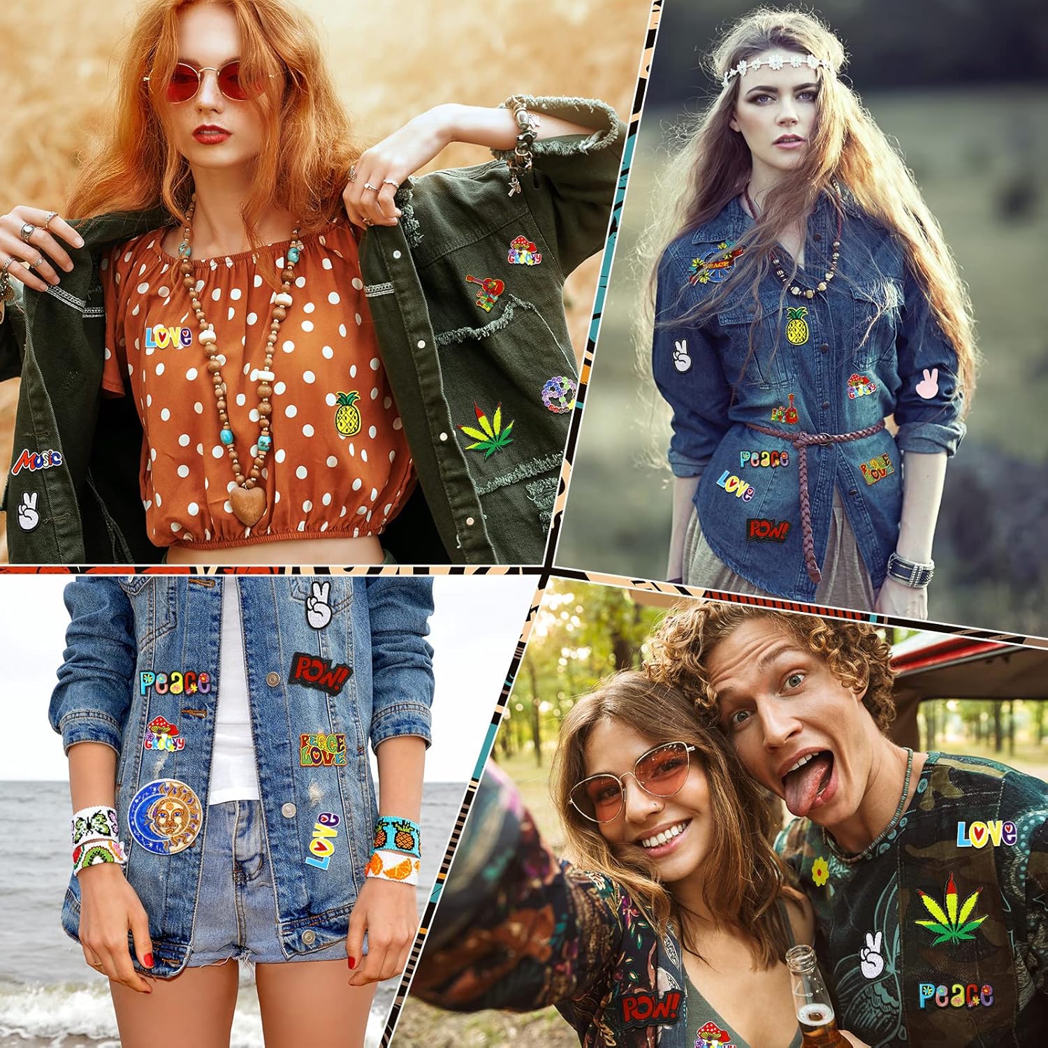 Ferraycle 48 Pcs Iron On Patches Hippie Embroidered Kuwait Ubuy