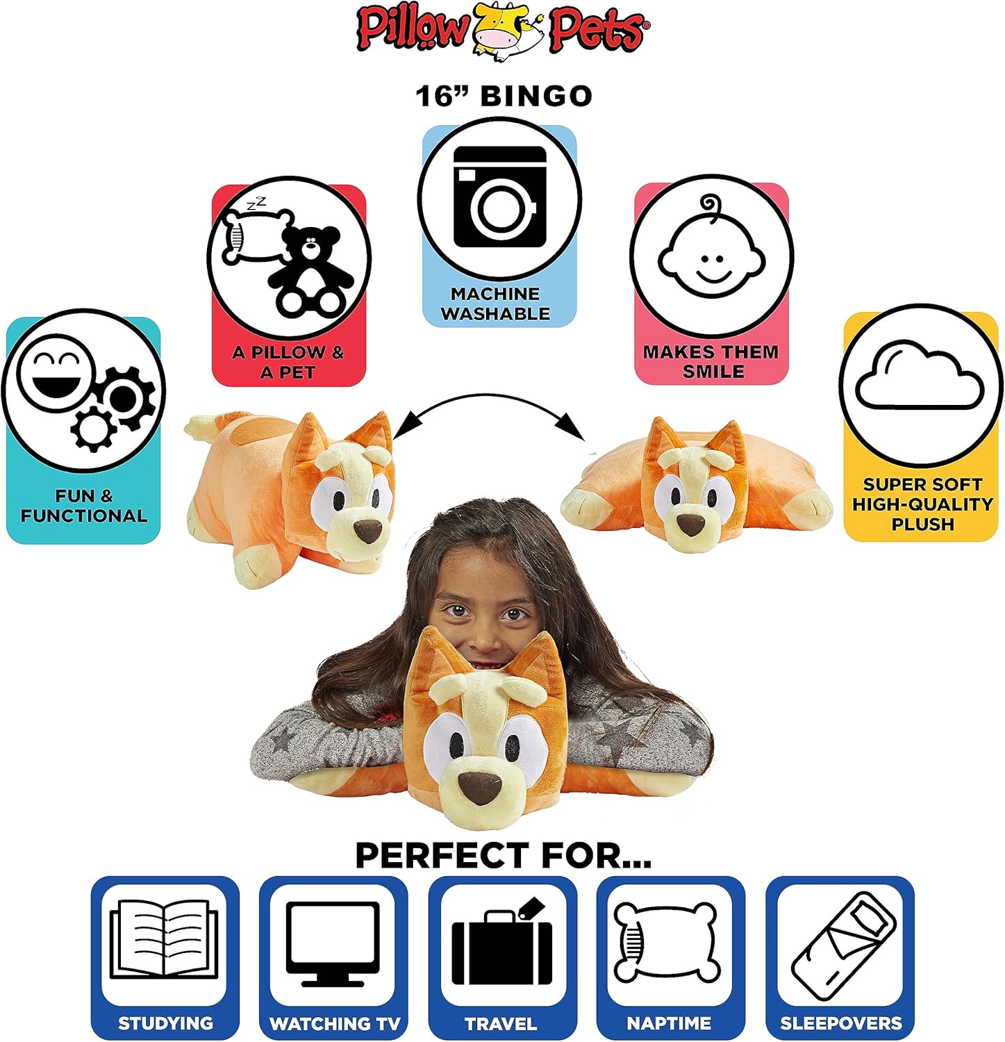 Pillow Pets Bingo, Stuffed Animal Plush Toy