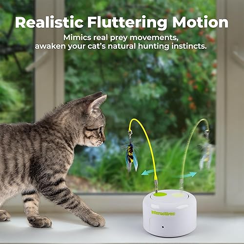 Miniatura 8 de ALL FOR PAWS Juguete interactivo para gatos, juguete automático de enriquecimiento de insectos para gatitos de interior, juguete volador con sensor