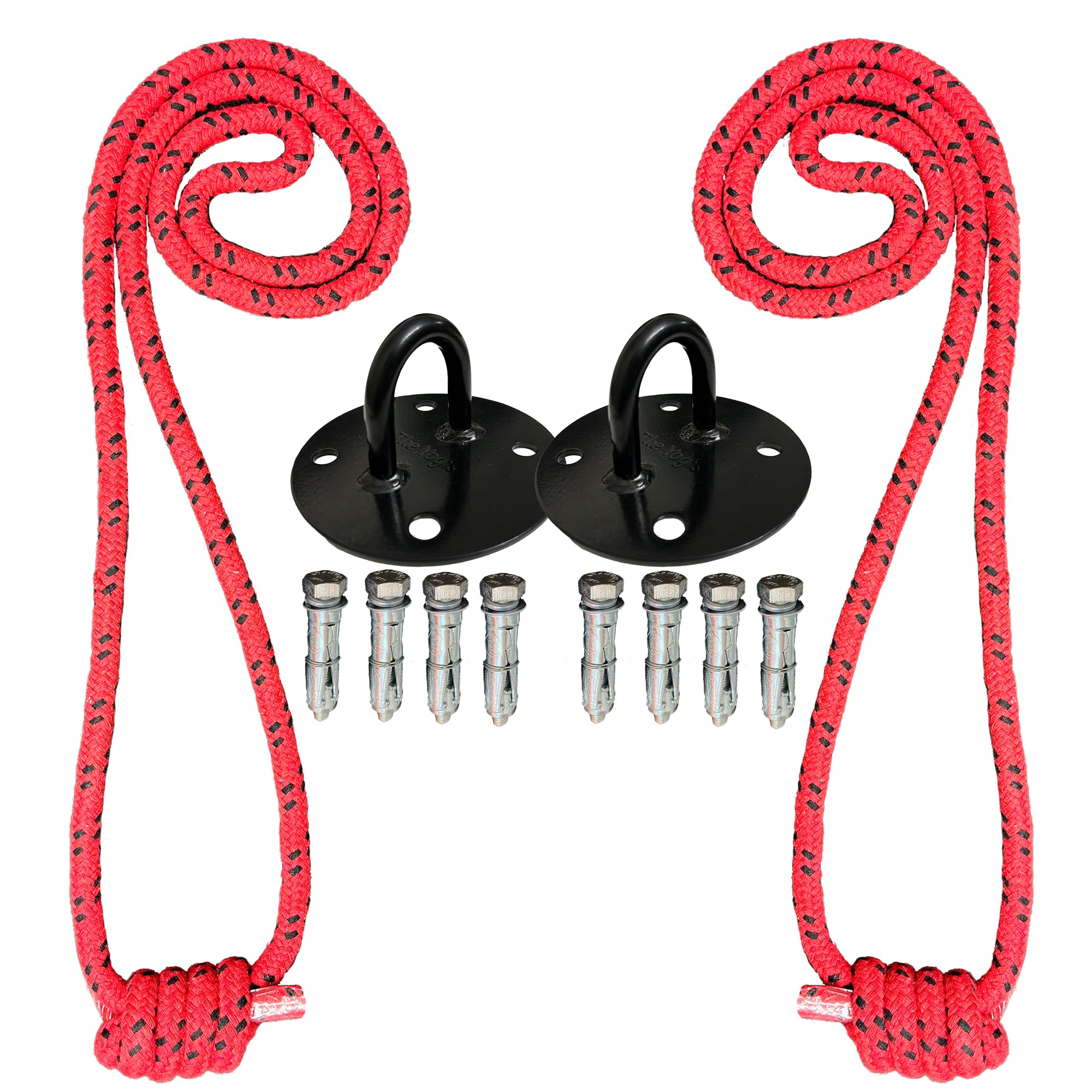 The Yogis Iyengar Yoga Anti-Gravity Wall Rope Thikness -14mm | Long set | Material - Cotton | Set of - 2| With 2 Wall and Ceiling Mount-image-17