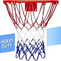 Vista 7 de Red de baloncesto resistente y gruesa mejorada 2025, protector solar a prueba de lluvia para todo tipo de clima de 21 pulgadas (6.88 onzas), redes