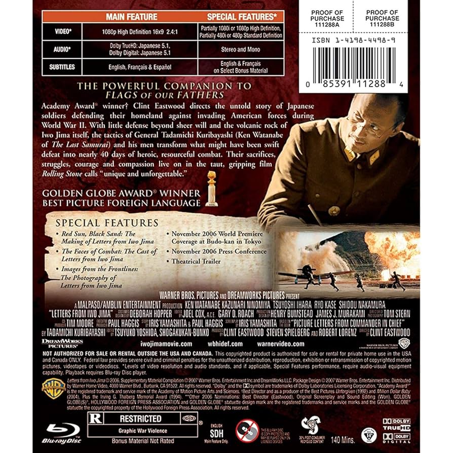 LETTERS FROM IWO JIMA 特別版 DVD Amazon.com: Letters From Iwo Jima [DVD] : Watanabe, Ken