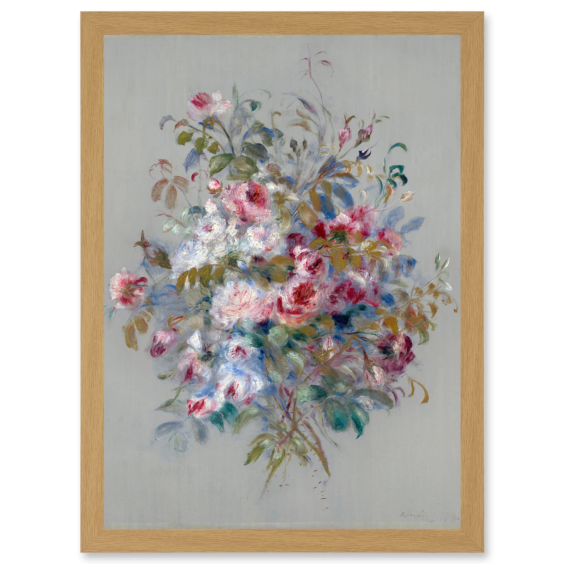 Artery8 Renoir Bouquet Of Roses 1879 Painting Artwork Framed Wall Art Print A4