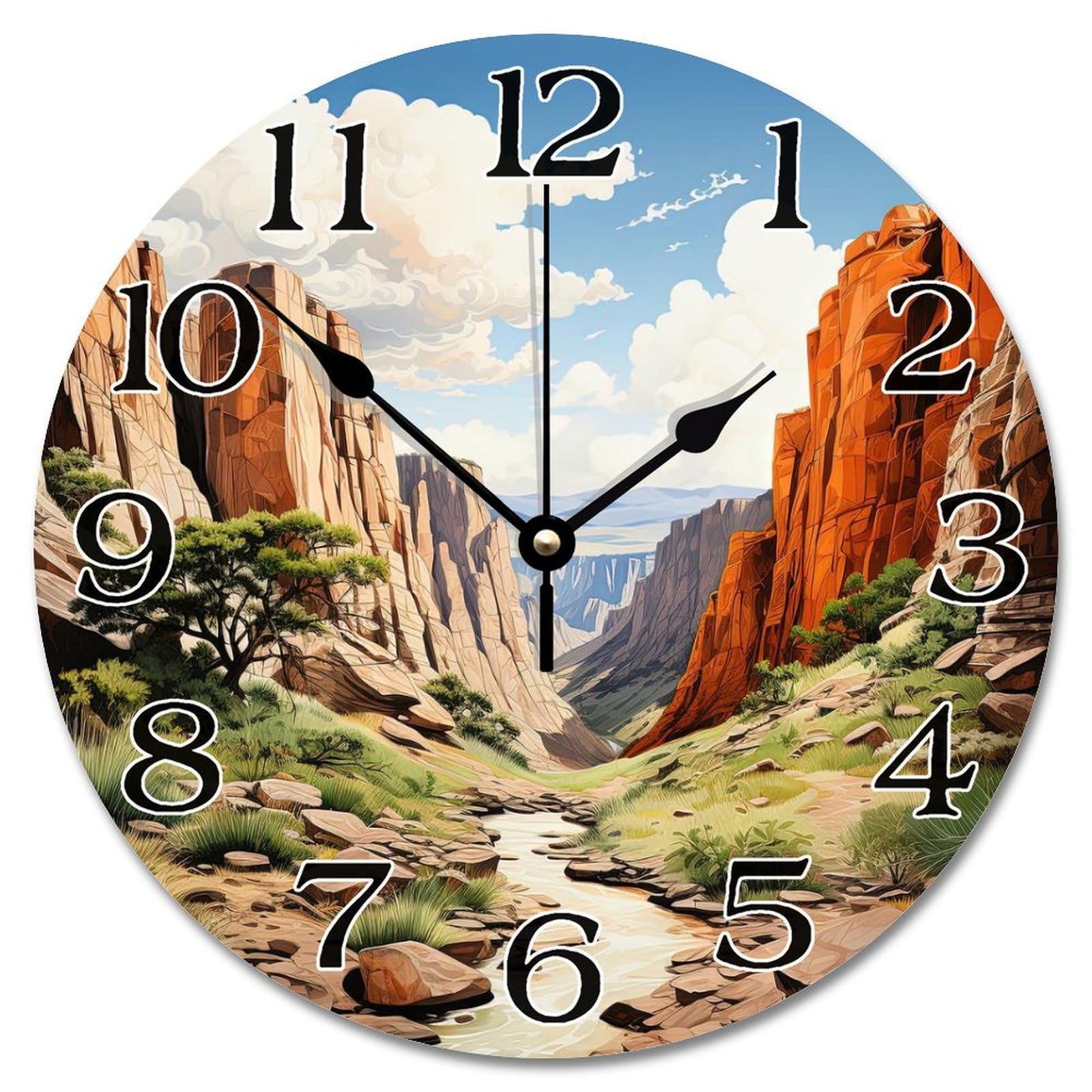 Horloge murale ronde pour cuisine et salle de bain noire