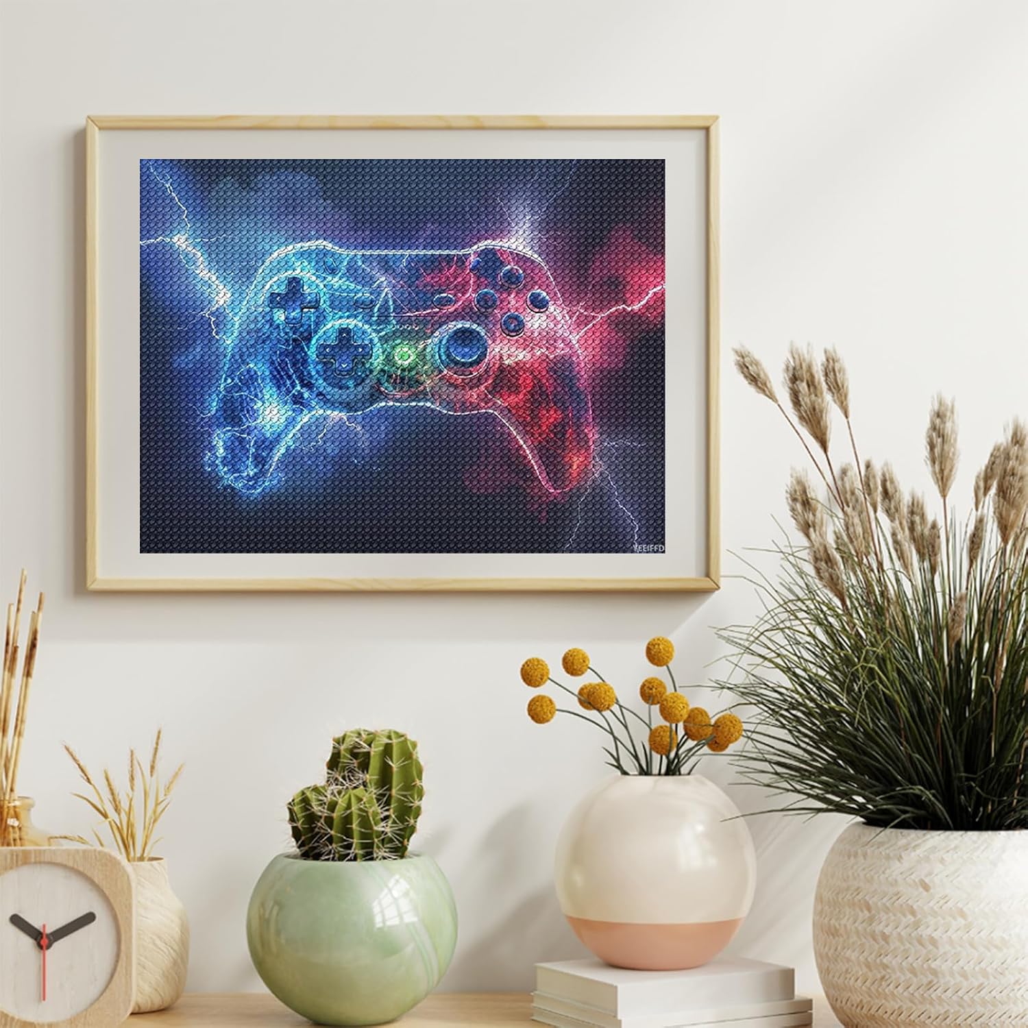 YEEIFFD 5D Gaming Diamond Painting Kit, 5D DIY Diamond Art with Round Diamonds for Home Wall Decor and Gifts12x16 inch