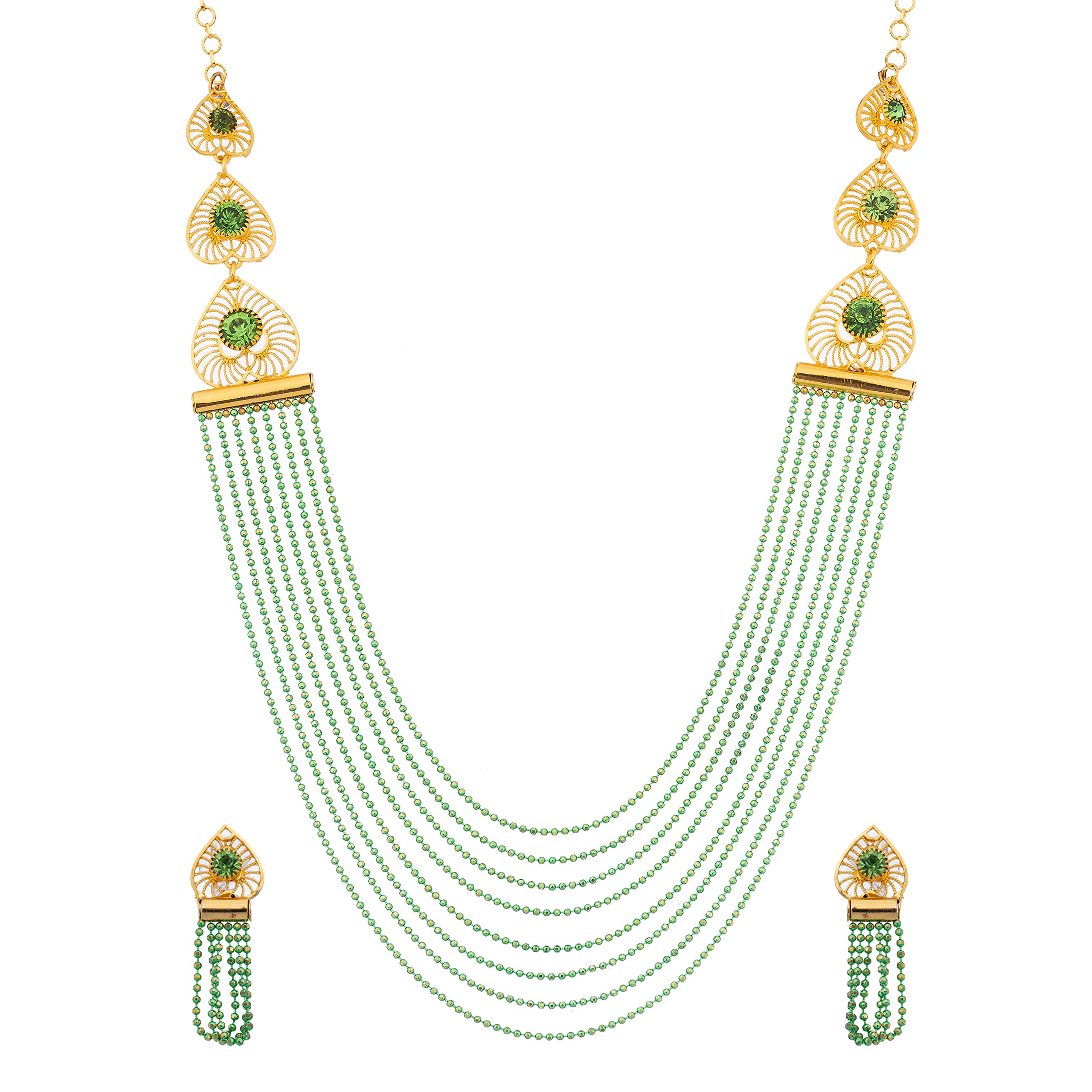 MANIKYA Traditional 24ct Gold Plated Bridal Wedding Choker Cheek Set For women NK SET 31GR (B0B822YK7J) Amazon Price History, Amazon Price Tracker