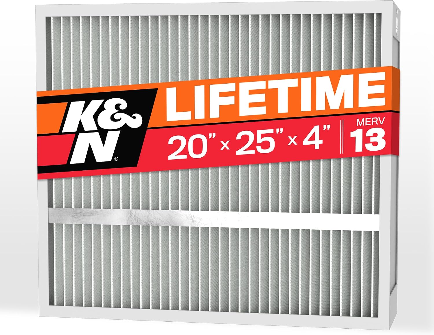 K&N 20X25X4 HVAC Furnace Air Filter, Lasts a Lifetime, Washable, Merv 13, the Last HVAC Filter You Will Ever Buy, Breathe Safely at Home or in the Office, HVC-13-42025