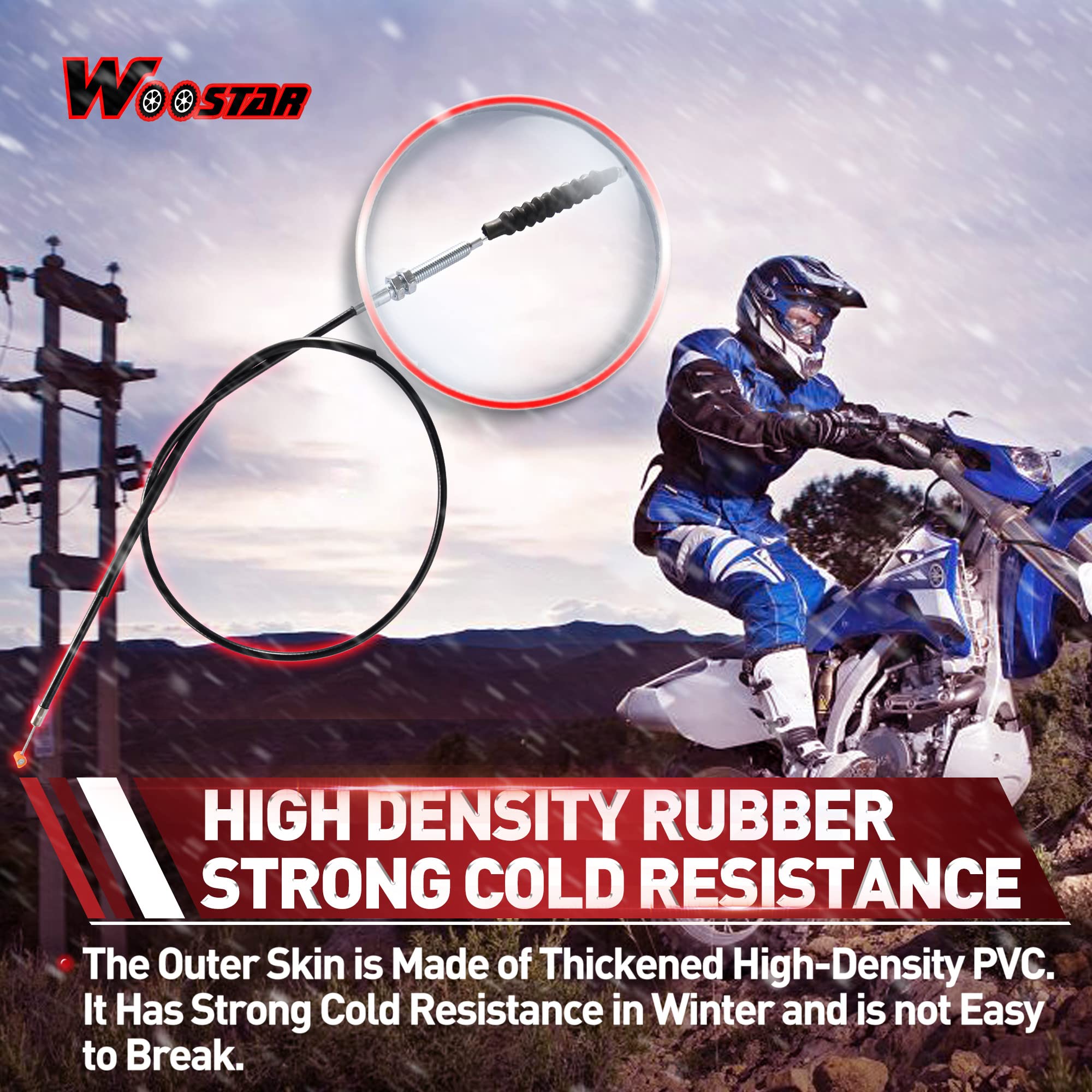 WOOSTAR 1285mm Cable Embrague con Ajustador Reemplazo para 200cc 250cc Dirt Pit Bike ATV 4 Wheeler Quad Dune Buggy Go Kart