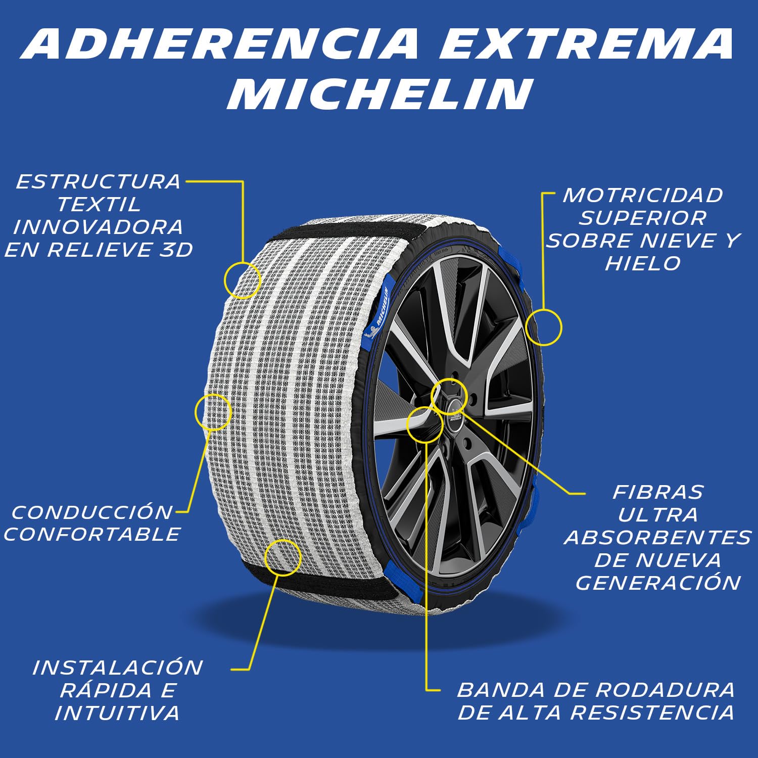Michelin 008361 par Cadenas de nieve textiles