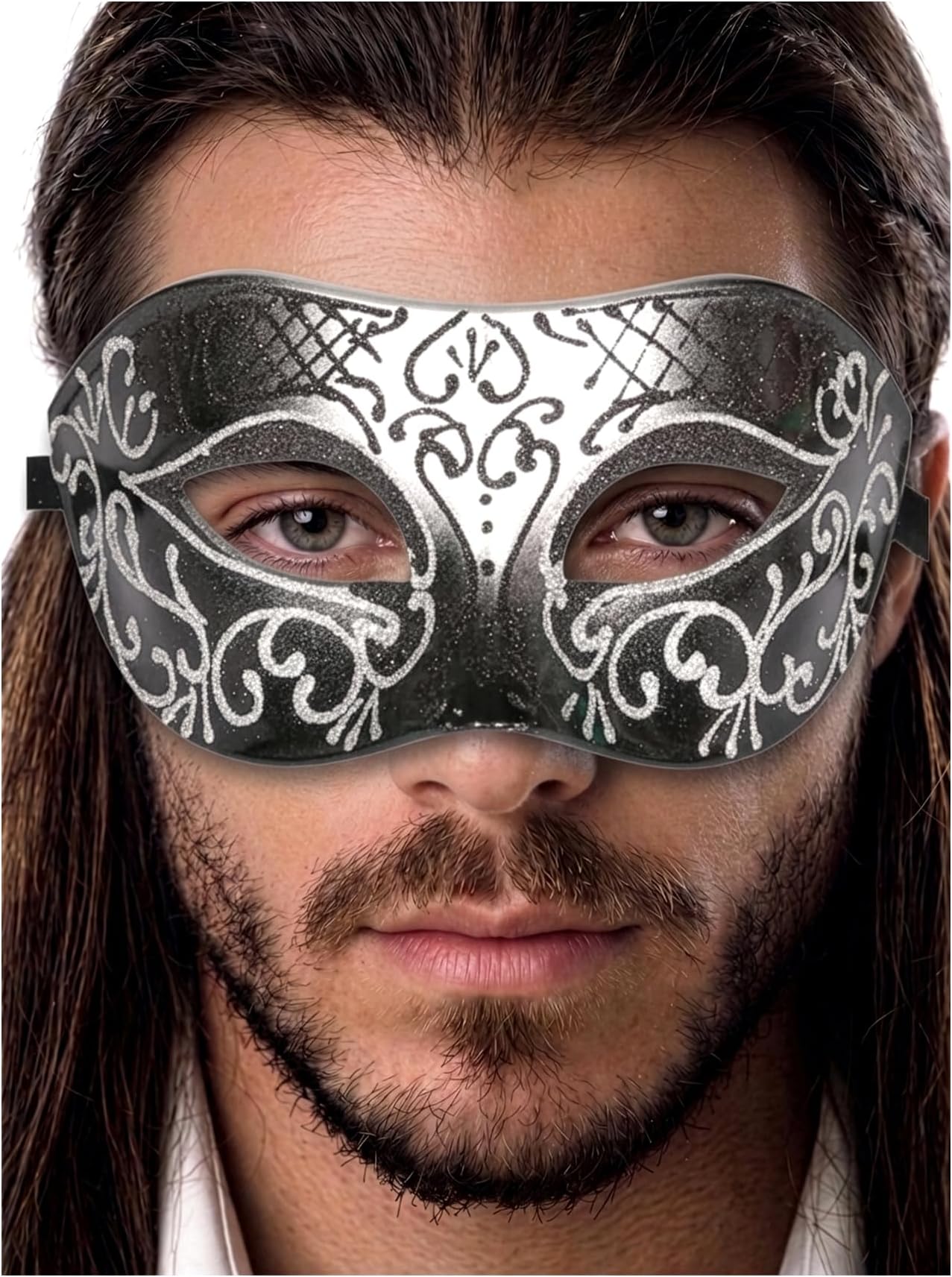Masquerade Mask For Men - Antique Look Mask for Halloween, Venetian Party, Masquerade Party, Mardi Gras, & Prom