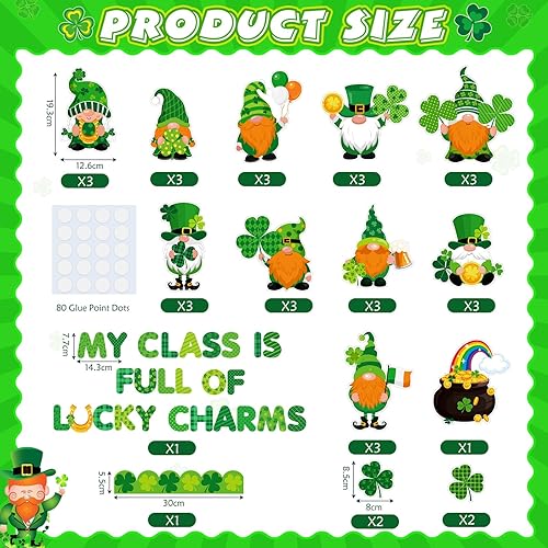 Miniatura 2 de 64 piezas de decoración de tablón de anuncios del día de San Patricio, tablero de anuncios del día de San Patricio, borde de tablón de anuncios de