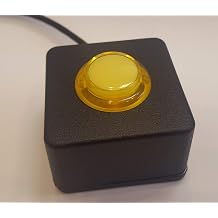 USB HID Programmable Single Button Arcade Switch w/2M Cable Yellow