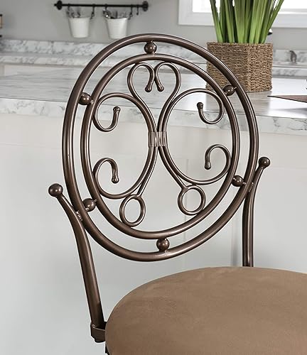 Miniatura 5 de Powell Company Big and Tall Scroll Circle Back Powell Taburete, altura de mostrador, broncebeige