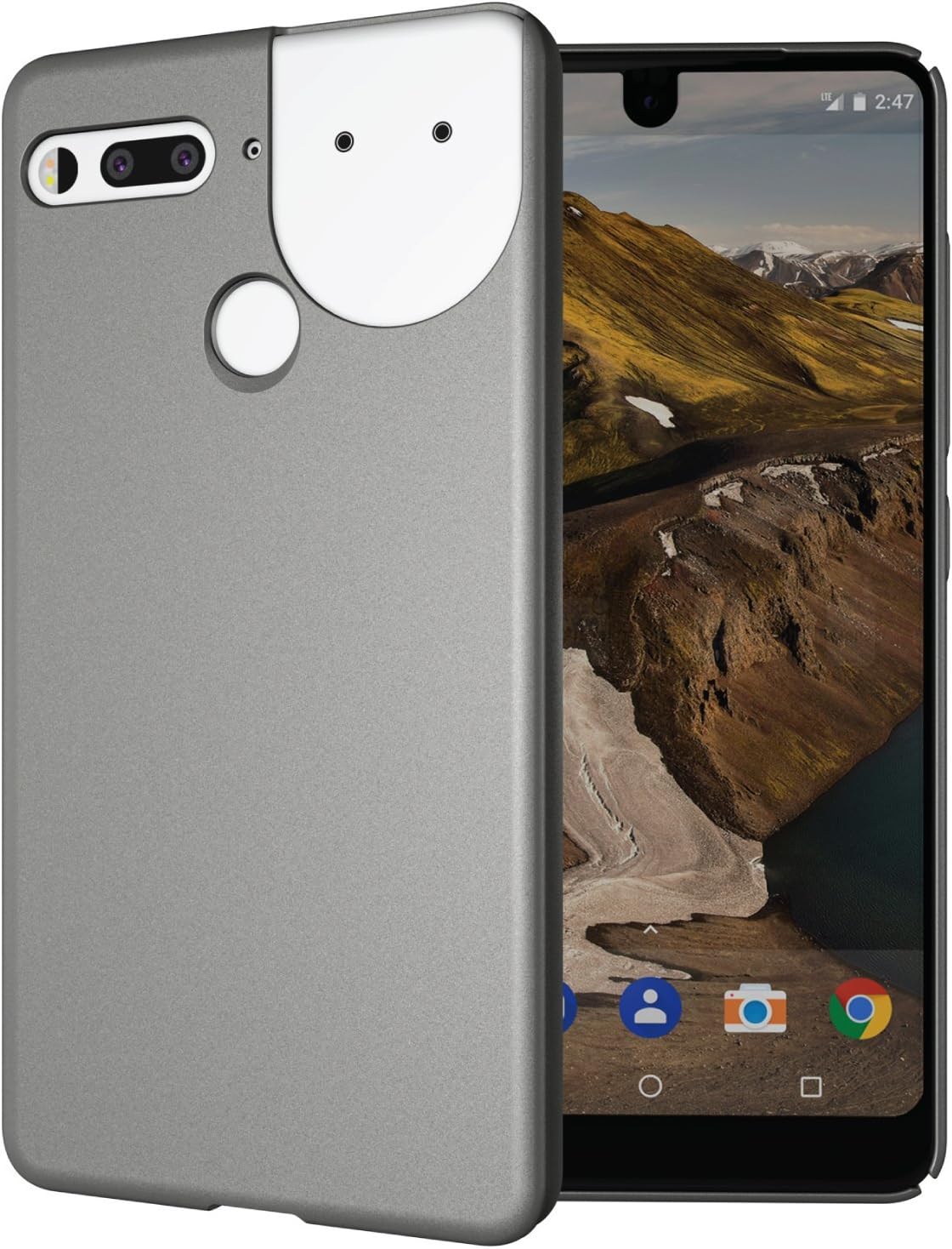 Essential Phone PH-1 Case, TUDIA Low Profile Design [LULA] Polycarbonate Snap On Back Protective Case Cover for Essential Phone PH-1 (Compatible with 360 Camera) (Metallic Slate)