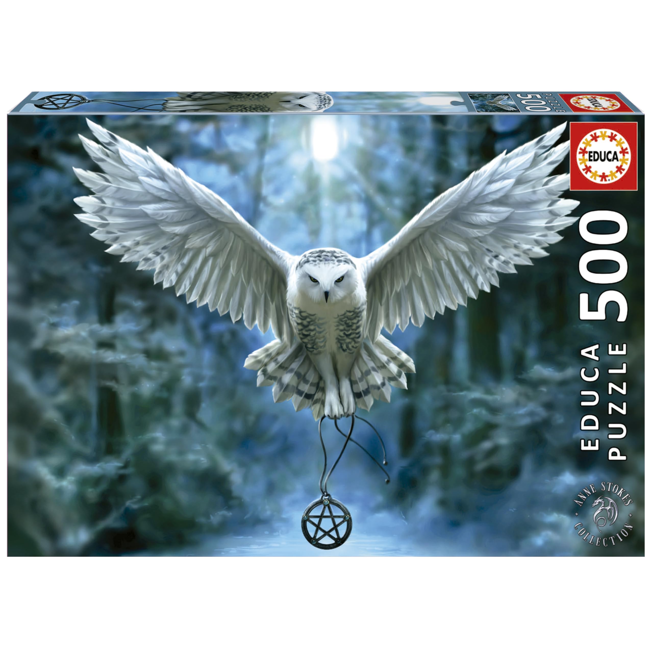 EducaPuzzle 500 Pieces for Adults | Magic Owl, 500 Pieces Puzzle for Adults and Children from 11 Years, Snow Owl, Fantasy (17959)