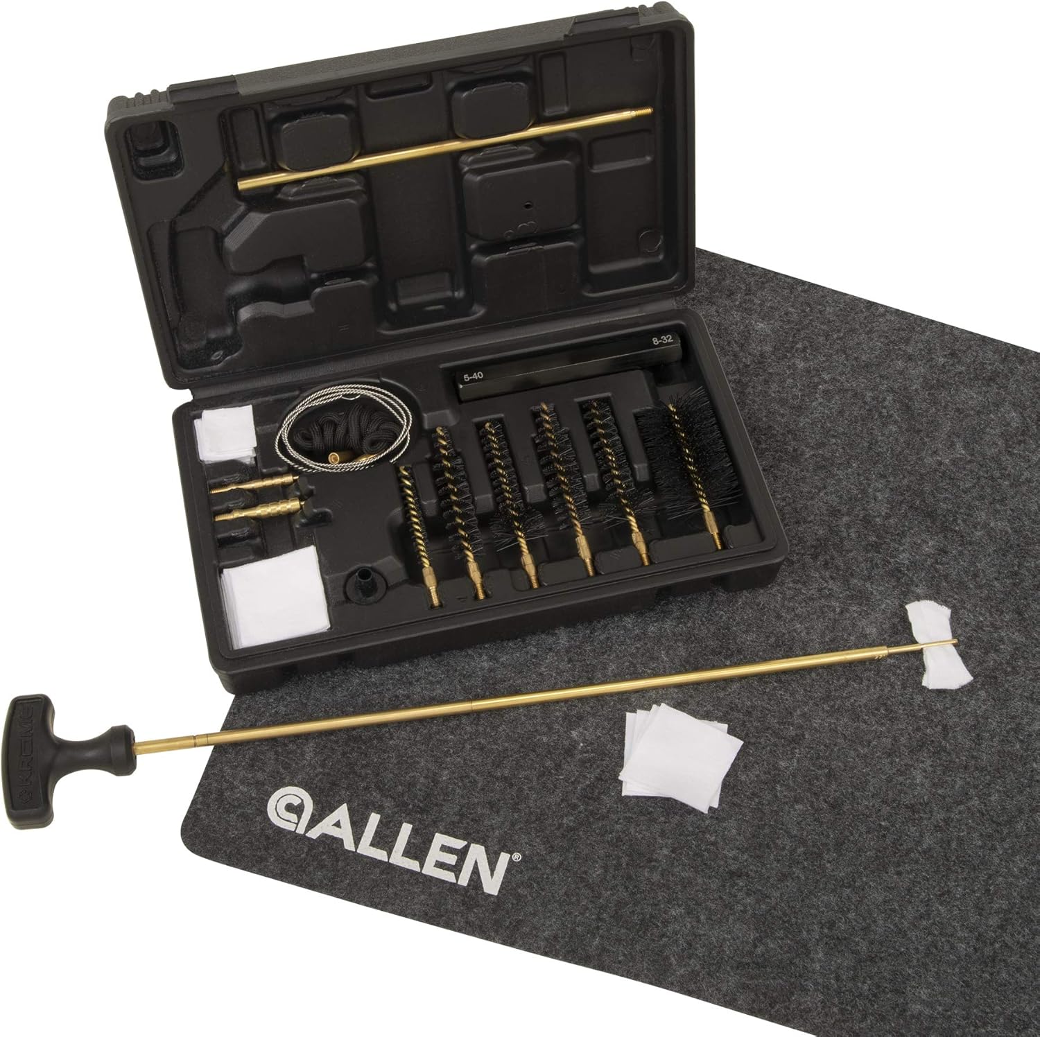 Allen Company Krome Modern Sporting Rifle Cleaning Kit, .22, .223, .30, & .308 Cal., 17-Pieces, Black