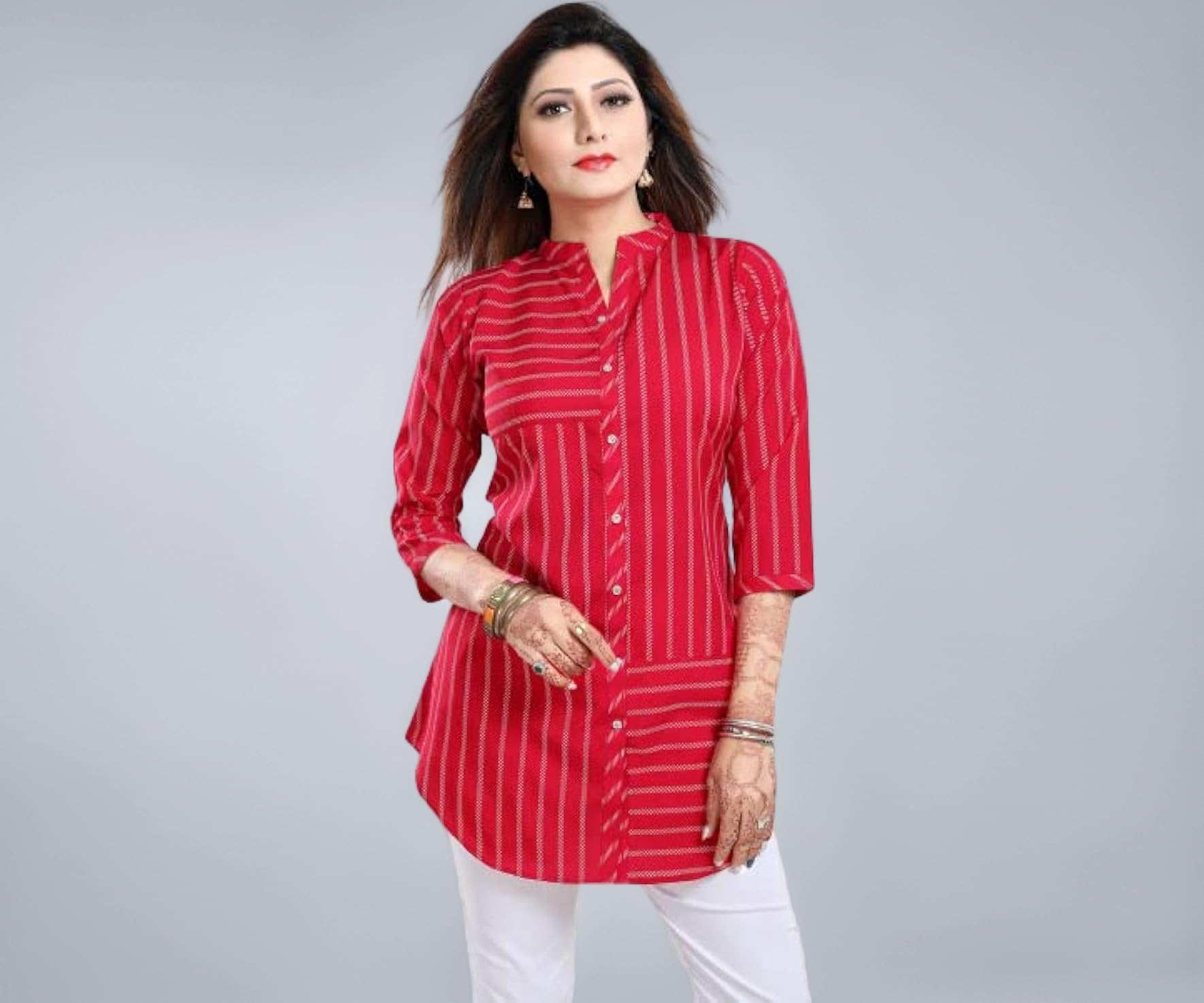 Keshubaba Women's Polyester Crepe Short Tunic Top | short kurti for jeans for women |kurti tops | short kurti | short kurti for women | short kurti for girls