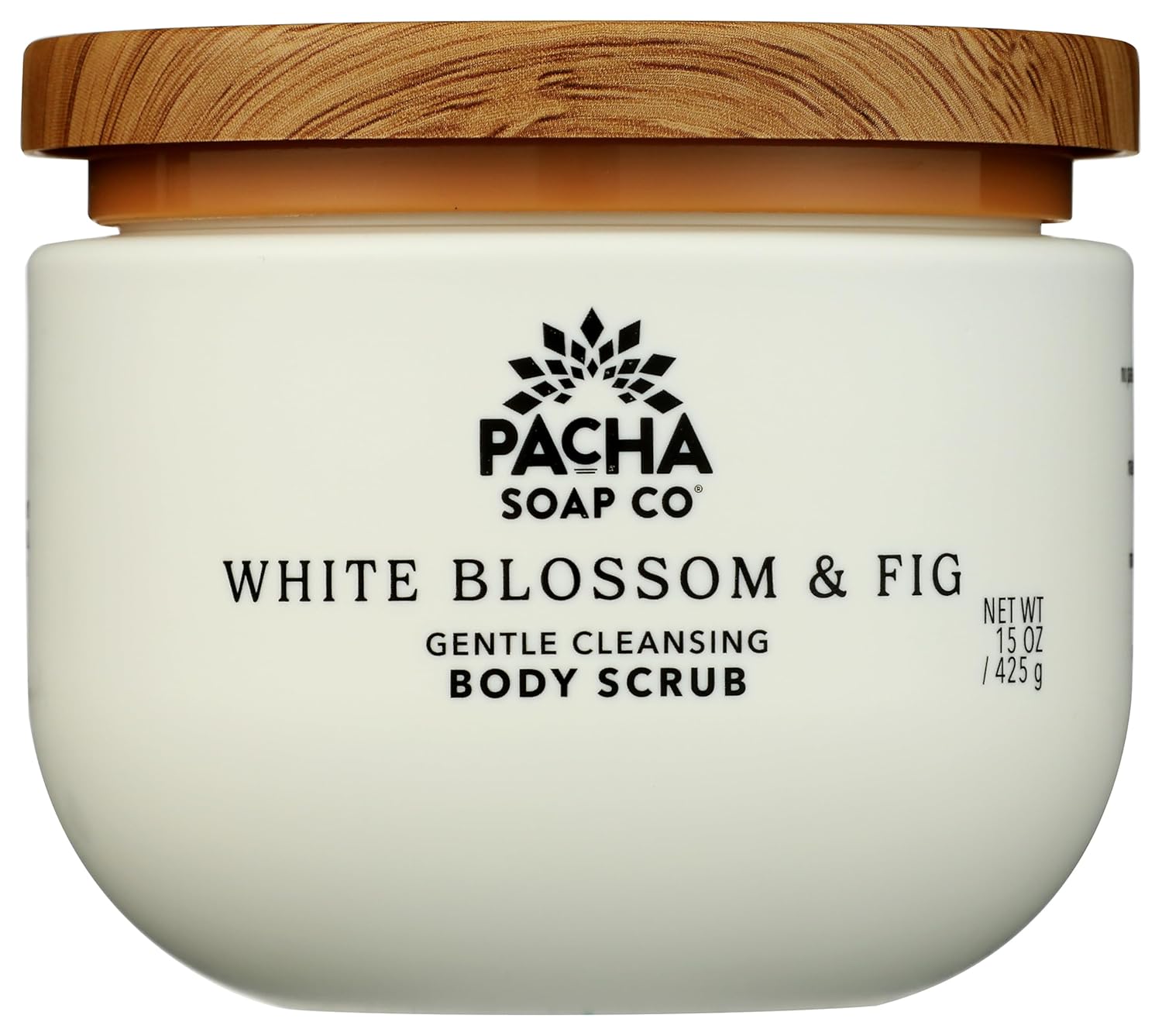 Pacha Soap White Blossom & Fig Body Scrub 15 oz - Cruelty-Free Exfoliating Treatment for Smooth, Radiant Skin