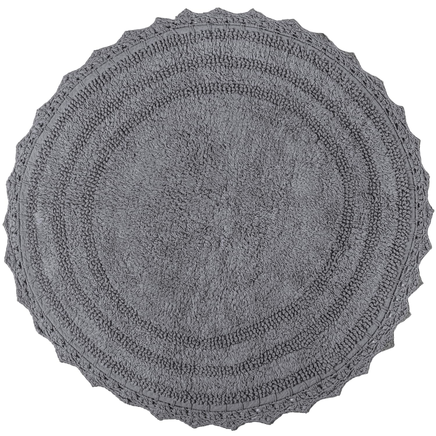 Tapis de bain anti carrelage froid coton absorbant rond
