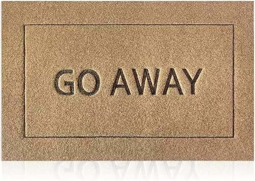 JJUUYOU Felpudo grande para puerta delantera, divertido tapete de bienvenida para porche, goma antideslizante duradera de perfil bajo, tapete de