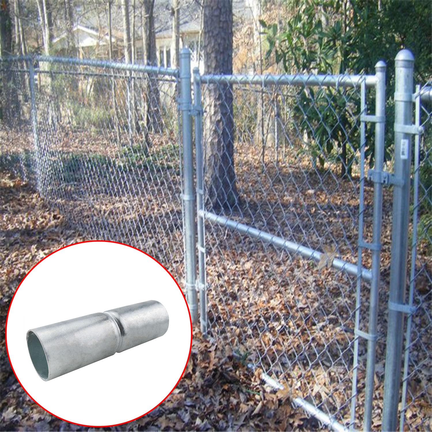 Amazon.com : CHENJIN 2PCS 1-5/8x6 inch Fence Beam Sleeve Top Rail Sleeve  Steel Tube Connector Heavy Duty Chain Link Fence Hardware Pipe for Fences  Dog Runs Dog Kennels Shelters Bent Broken Top