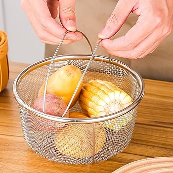 Amazon｜折りたたみハンドル付きメッシュザルストレーナー