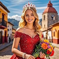 Vista 186 de Kamirola - Corona de reina y tiaras corona de princesa para mujeres y niñas, diademas de cristal para novia, princesa para bodas y fiestas (01)