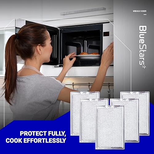 Miniatura 7 de BlueStars Filtro de grasa para microondas ultra duradero WB06X10309 WB06X10359 ME17R7021ES AA de repuesto 7.64 x 5.12 pulgadas Para microondas G.E