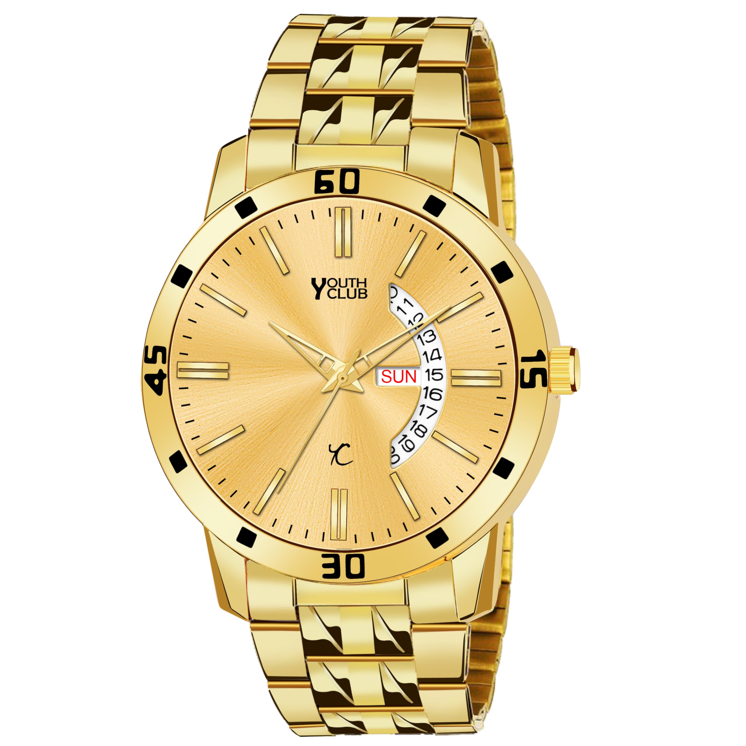 Exclusive Premium Gold Plated Dial Gold Golden Chain Day & Date Functioning - for Men (B0CQVLL21S) Amazon Price History, Amazon Price Tracker