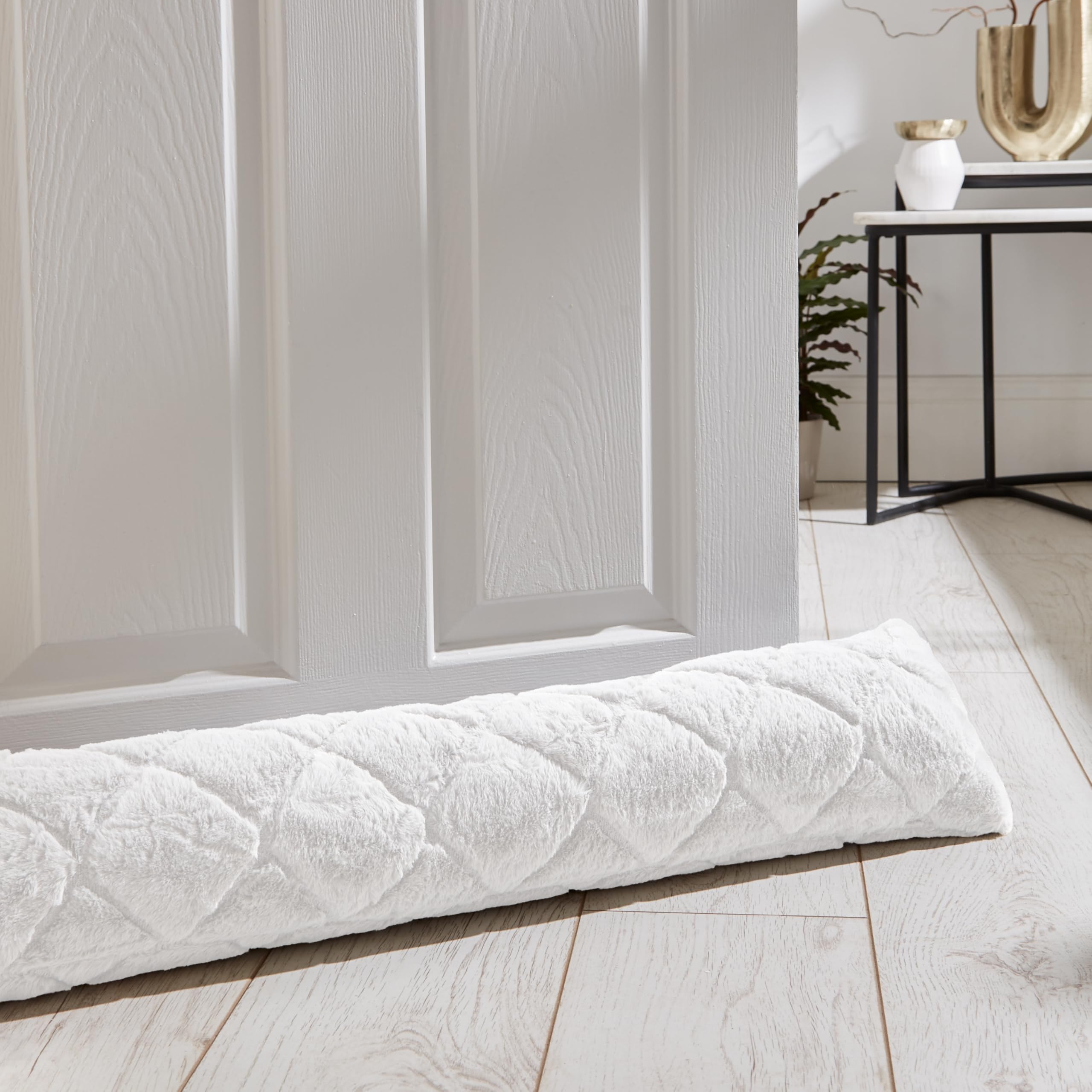 Catherine Lansfield White 'Cosy Diamond' Draught Excluder In