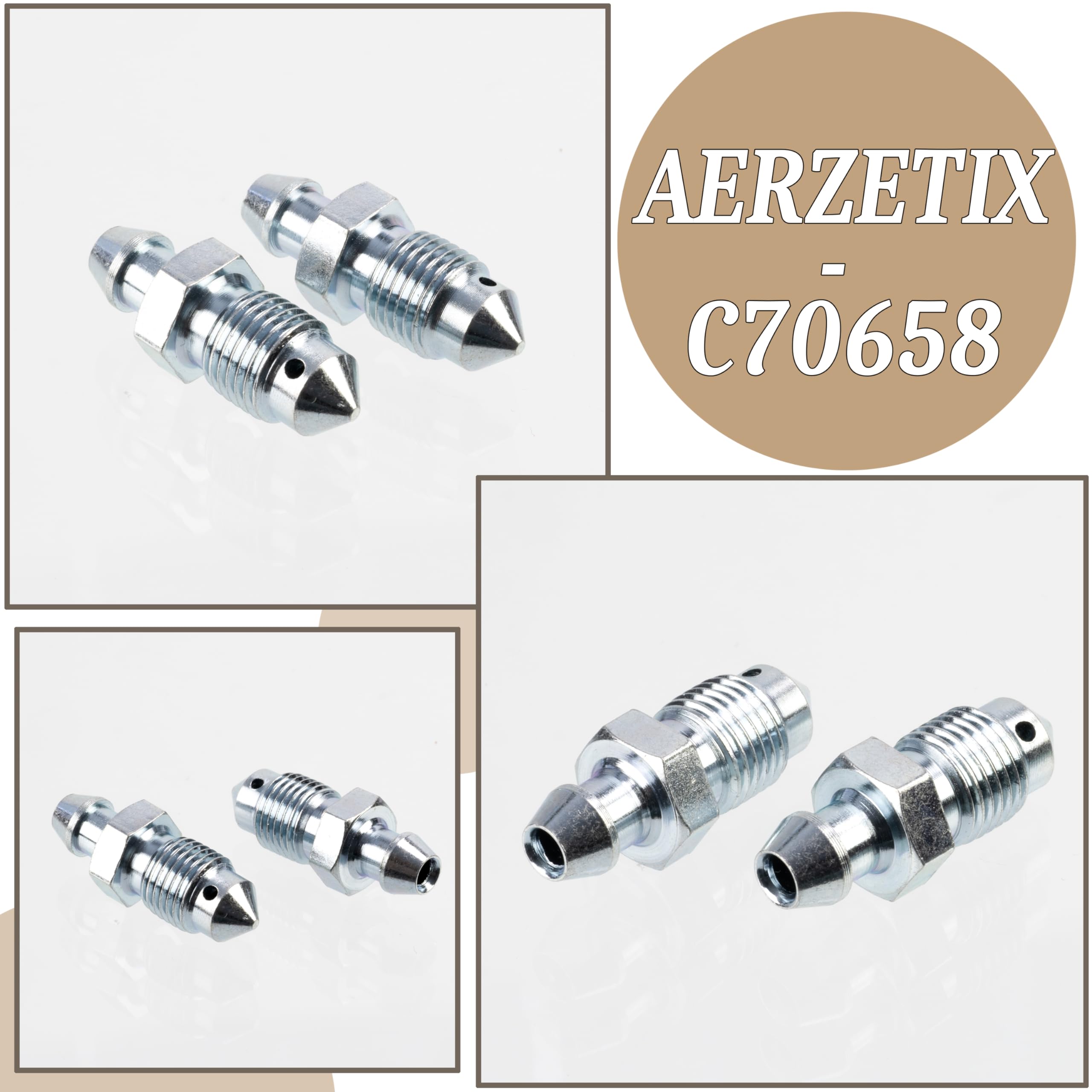 AERZETIX C70658 Set di 2 valvole vite di spurgo dell'aria compatibile 77363540